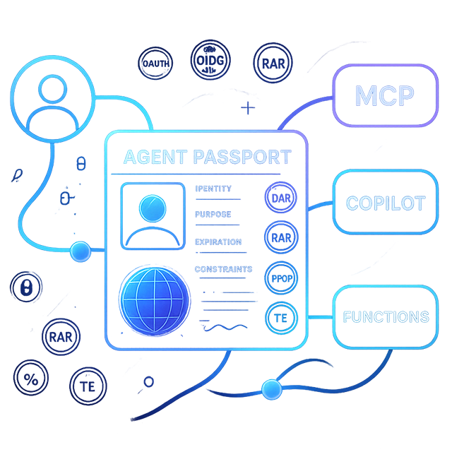 Visual representation of structured identity architecture with modular components
