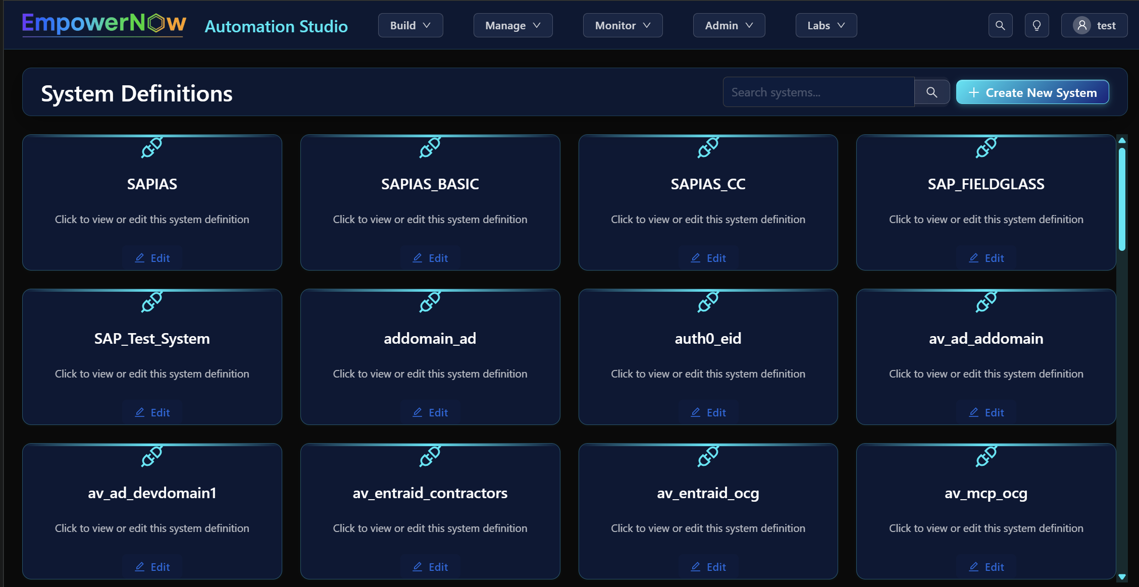 Catalog of configured systems